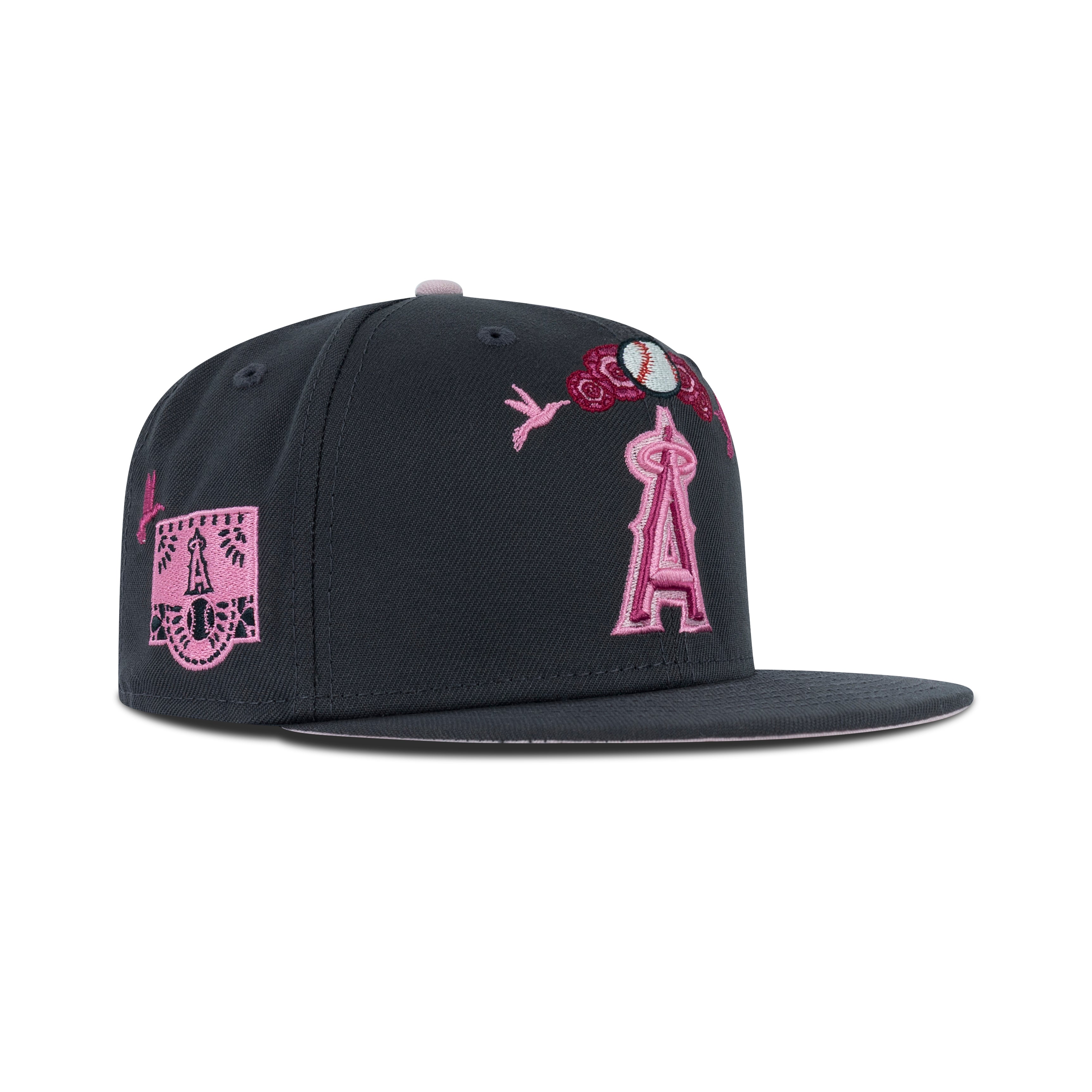 New Era L.A. Anaheim Angels Dia De Muertos Fitted Pink Bottom 