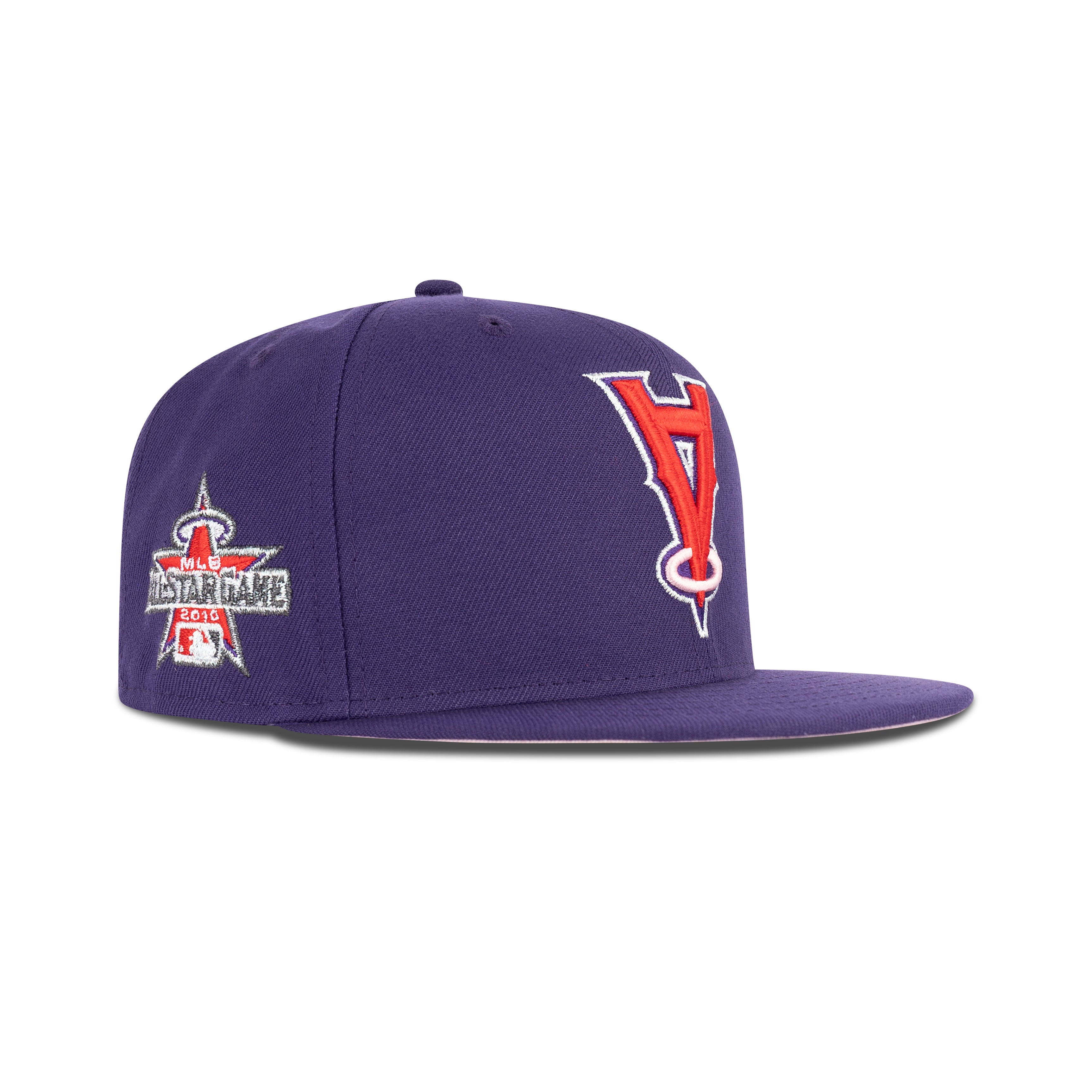 New Era L.A. Anaheim Angels Upside Down Logo Fitted Pink Bottom 