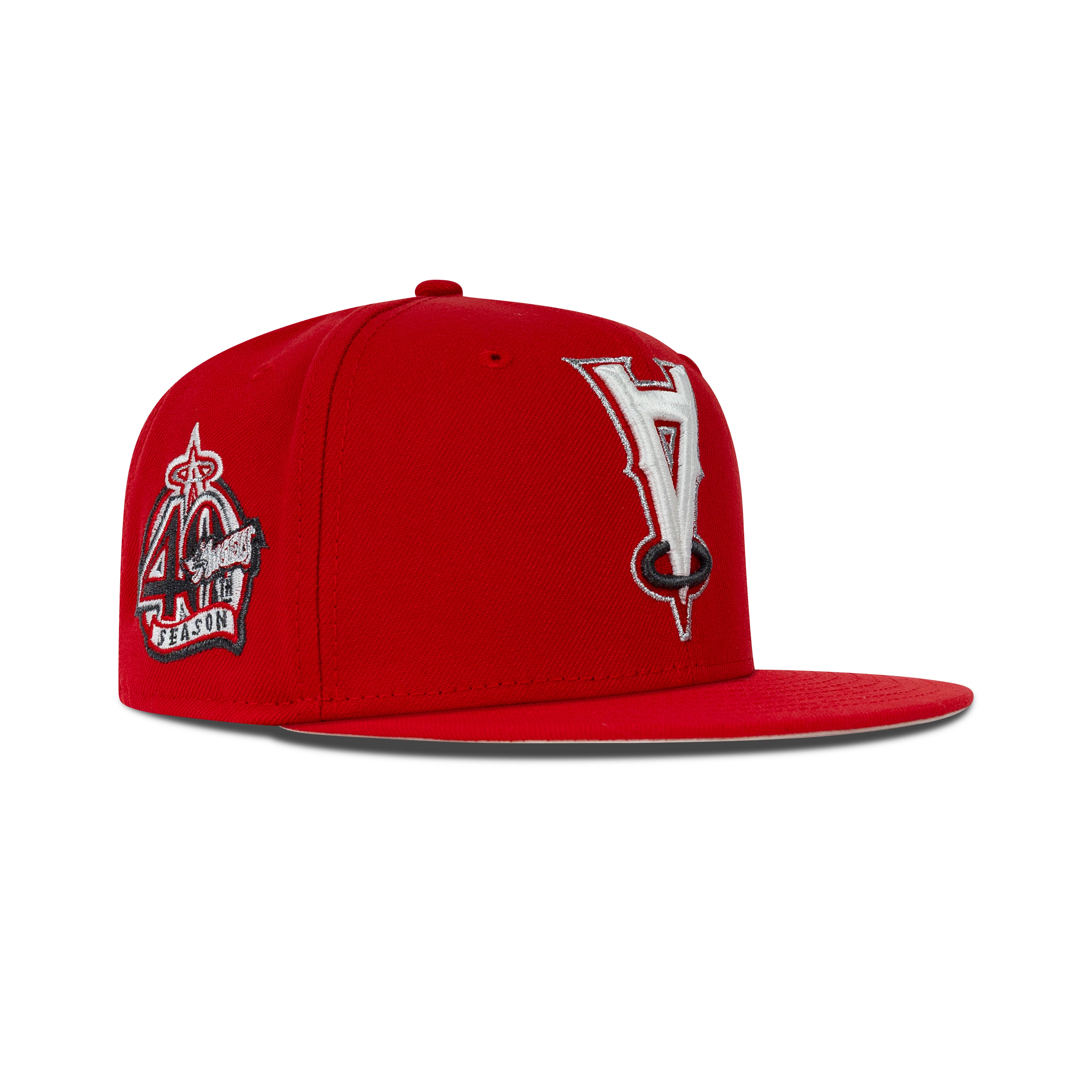 New Era L.A. Anaheim Angels Upside Down Logo Fitted Cream Bottom 