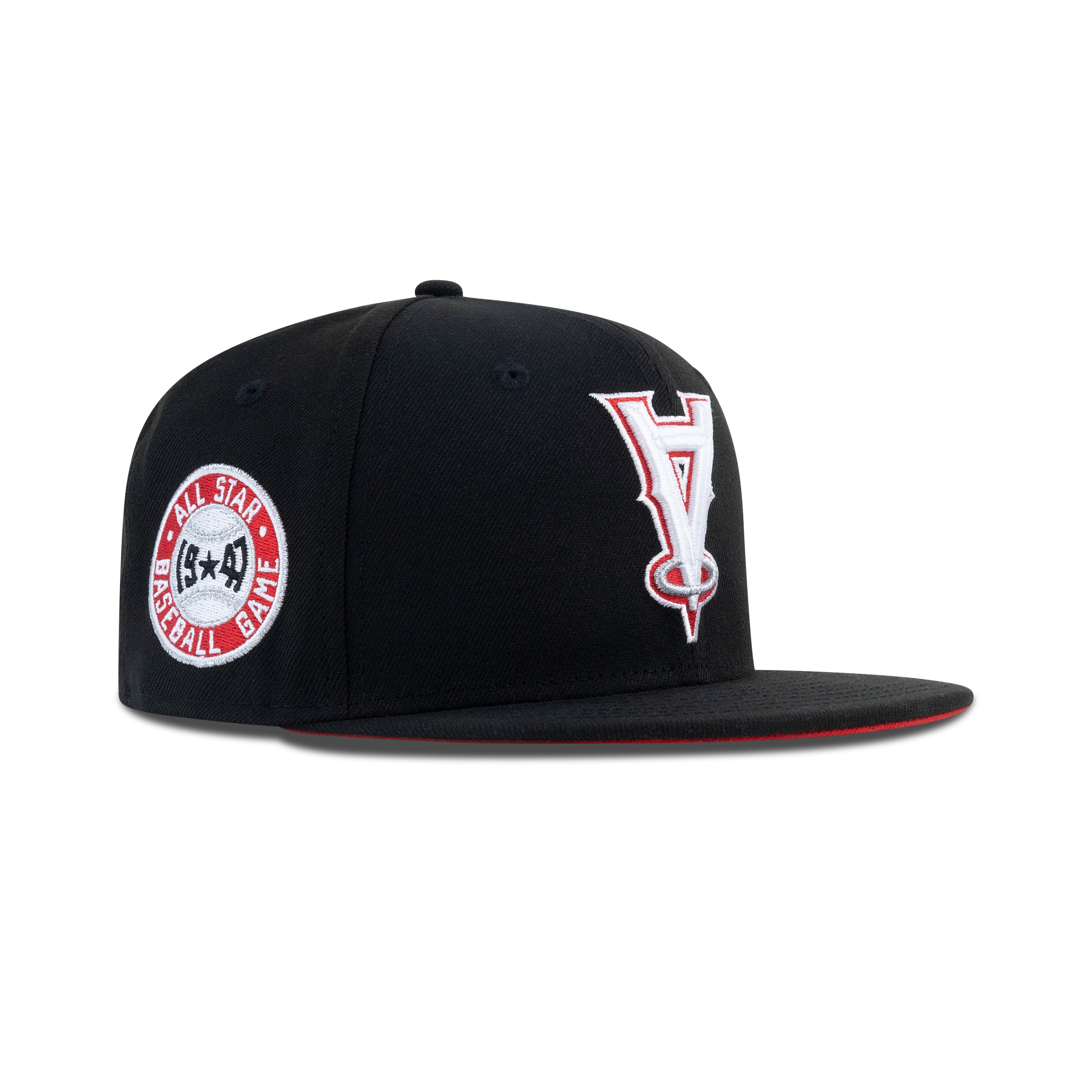 New Era L.A. Anaheim Angels Upside Down Logo Fitted Front Door Red Bottom 