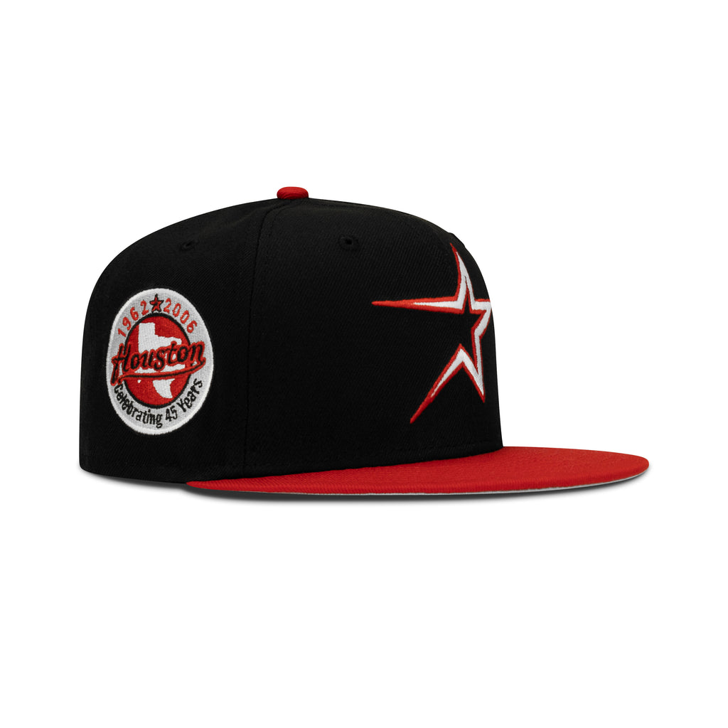 New Era Houston Astros Fitted Grey Bottom "Black Red" (1962-2006 Houston Embroidery)