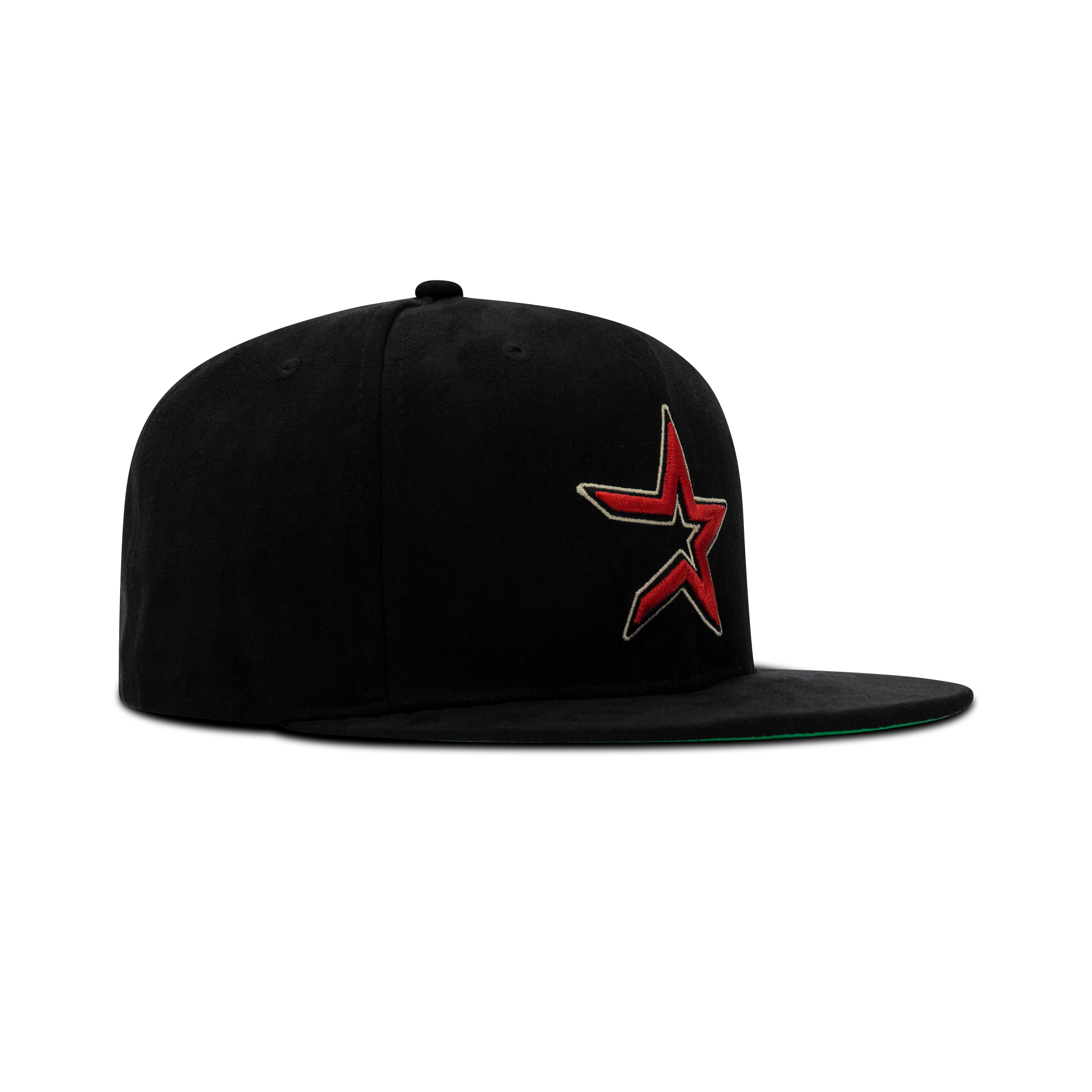 Mitchell & Ness Houston Astros Sweet Suede Snapback Green Satin Bottom 