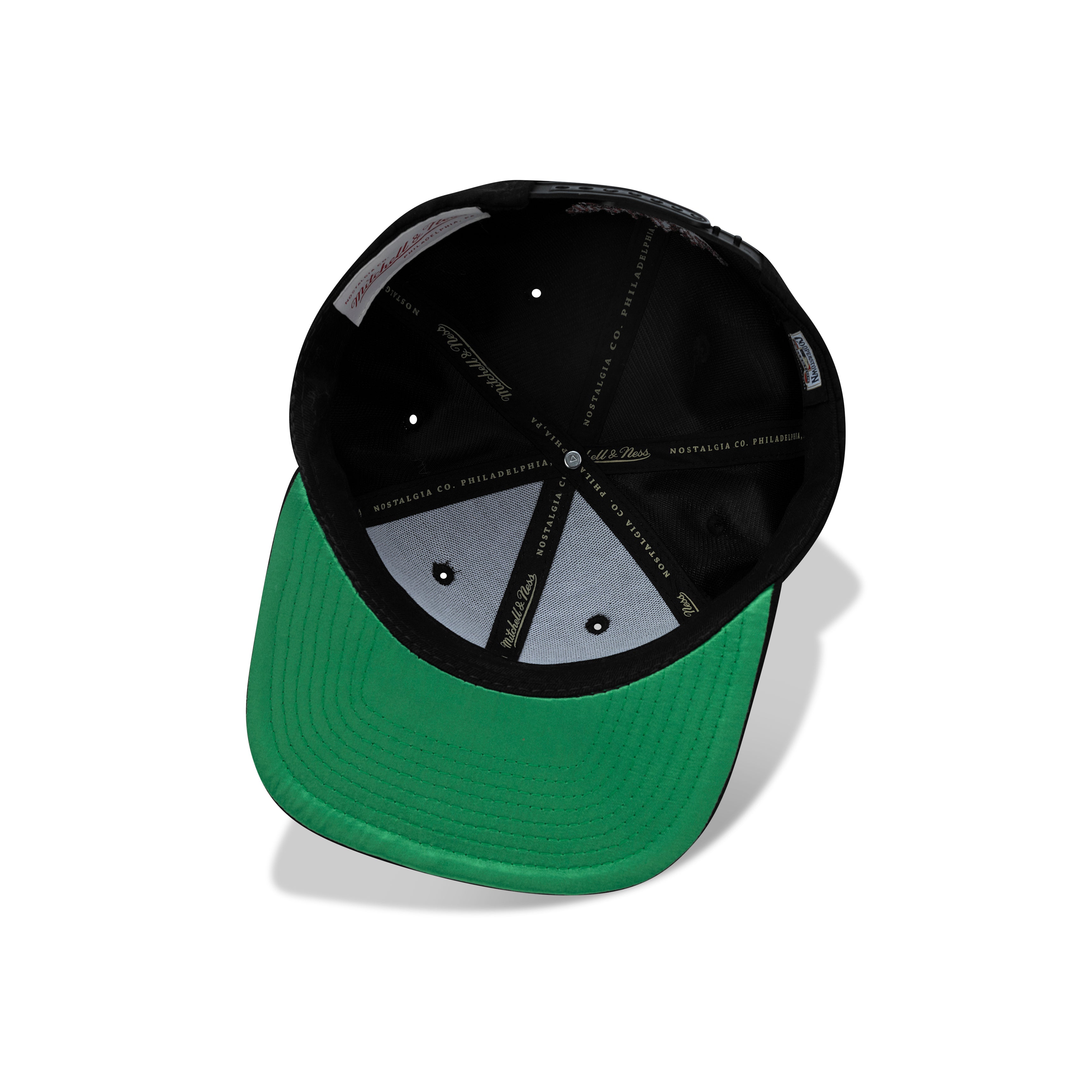 Mitchell & Ness Houston Astros Sweet Suede Snapback Green Satin Bottom 