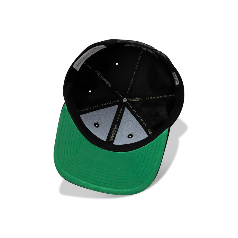 Mitchell & Ness Houston Astros Sweet Suede Snapback Green Satin Bottom 