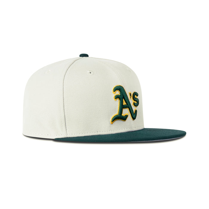 New Era Oakland Athletic's Fitted Grey Bottom "Cream Green" (1989 World Series Embroidery)