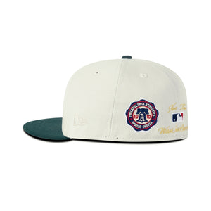 New Era Oakland Athletic's Fitted Grey Bottom "Cream Green" (1989 World Series Embroidery)
