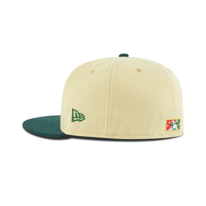 New Era Buffalo Bisons Fitted Grey Bottom "Vegas Gold Dark Green" (Bissons Patch Embroidery)