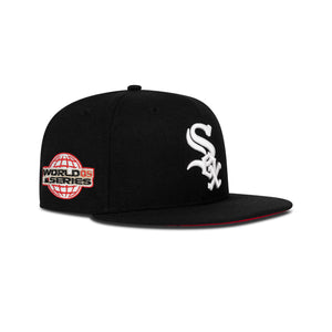 New Era Chicago White Sox Fitted Red Bottom "Black White" (2005 World Series Embroidery)