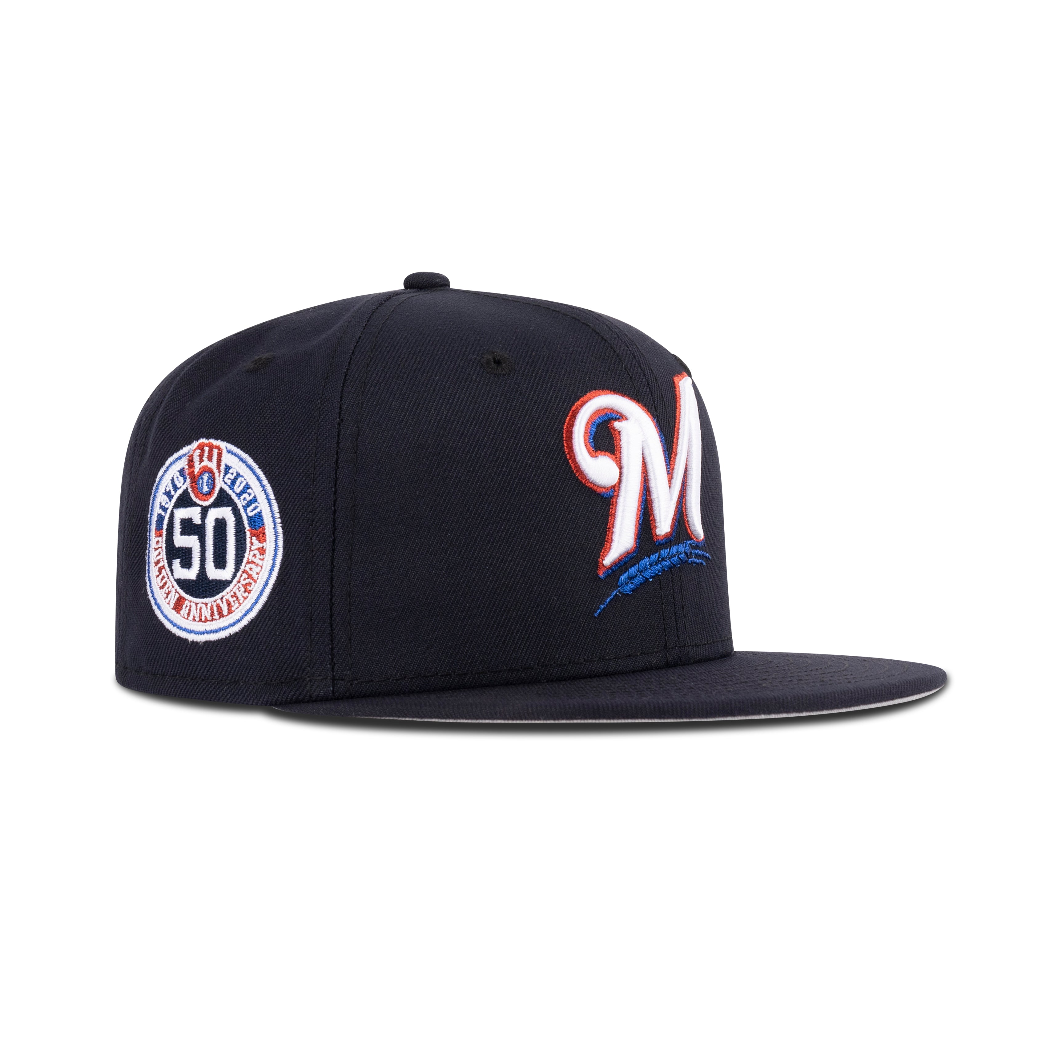 New Era Milwaukee Brewers Fitted Grey Bottom 
