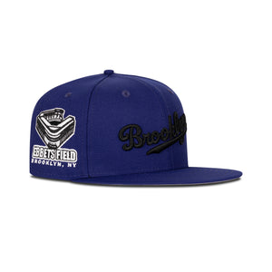 New Era Brooklyn Dodgers Fitted Grey Bottom "Royal Black" (Ebbets Field Brooklyn Embroidery)