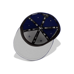 New Era Brooklyn Dodgers Fitted Grey Bottom "Royal Black" (Ebbets Field Brooklyn Embroidery)