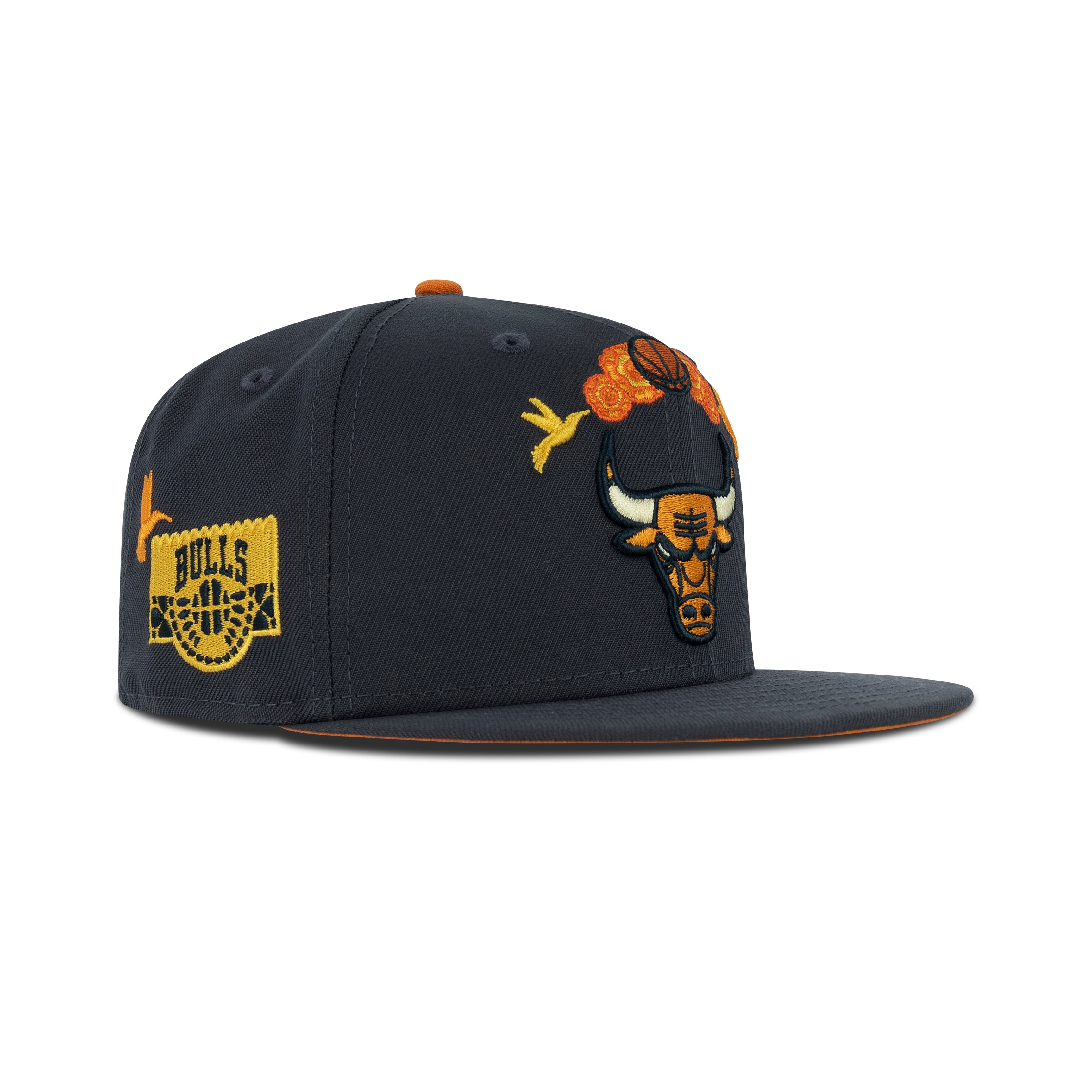 New Era Chicago Bulls Dia De Muertos Fitted Orange Bottom 