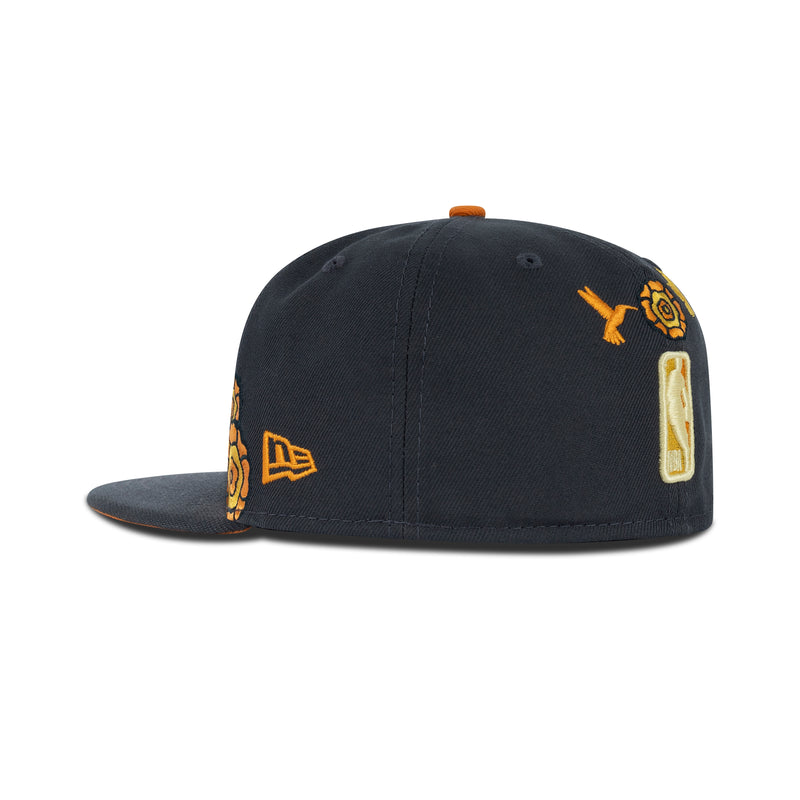 New Era Chicago Bulls Dia De Muertos Fitted Orange Bottom 