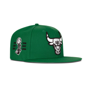 New Era Chicago Bulls Fitted Grey Bottom "Green White" (6x Champs Embroidery)