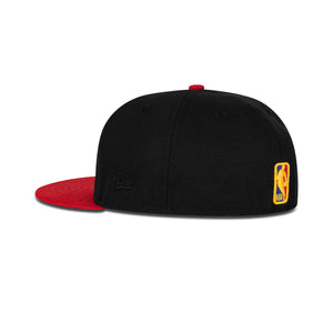 New Era Chicago Bulls Fitted Grey Bottom "Black Red Yellow" (6X Champs Embroidery)