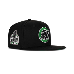 New Era Chicago Cubs Fitted Green Bottom "Black Green" (2016 World Series Embroidery)