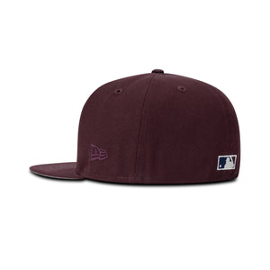 New Era Chicago Cubs Fitted Grey Bottom "Burgundy Navy" (2016 World Series Embroidery)
