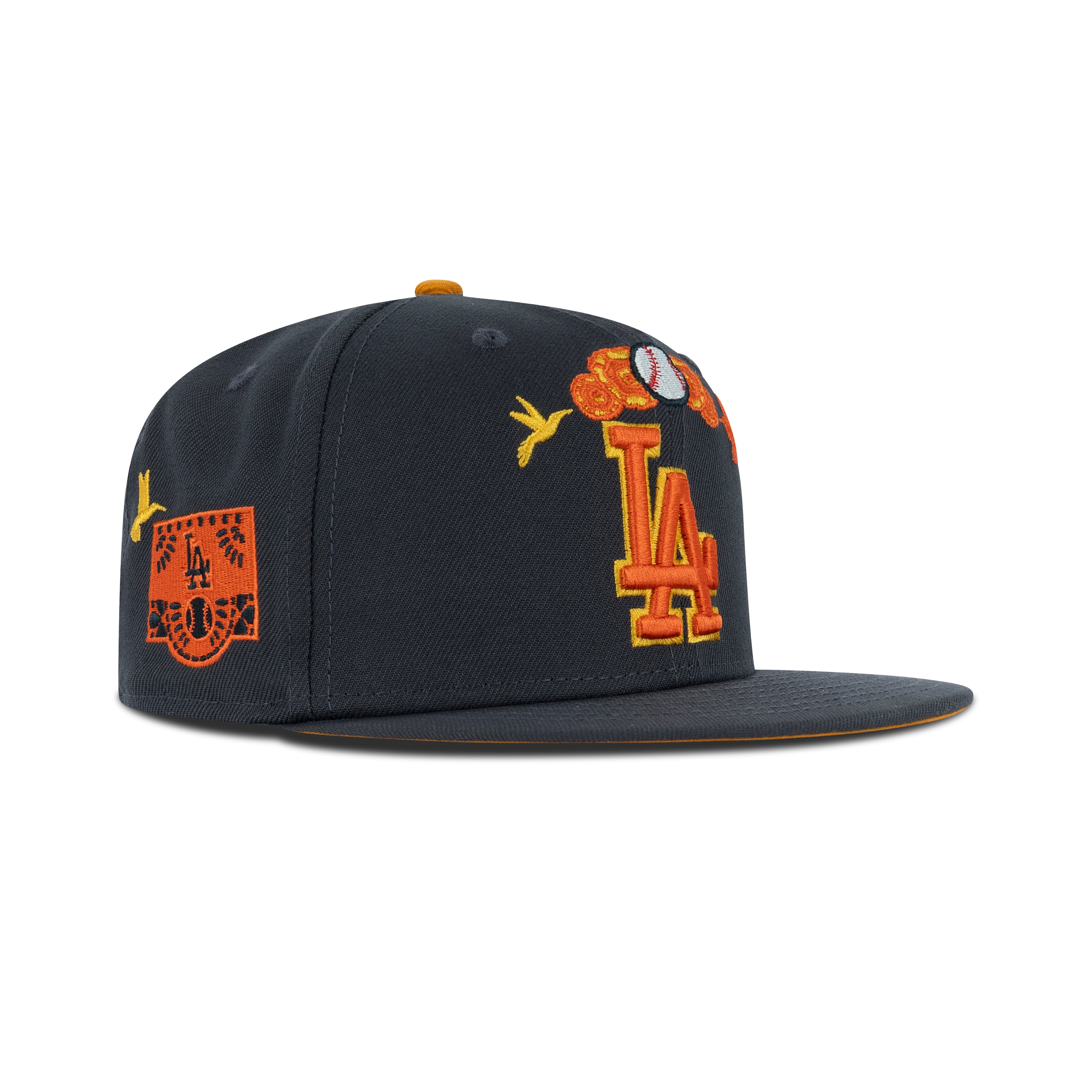 New Era Los Angeles Dodgers Dia De Muertos Fitted Yellow Bottom 