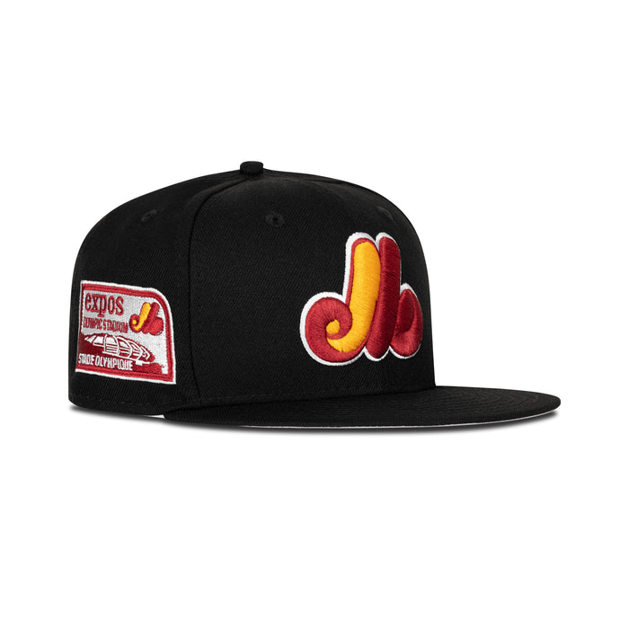New Era Montreal Expos Fitted Grey Bottom "Black Yellow Cardinal Red" (Expos Olympic Stadium Embroidery)