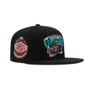 Mitchell & Ness Vancouver Grizzlies Snapback Green Bottom "Black Teal" (Western Conference Patch Embroidery)