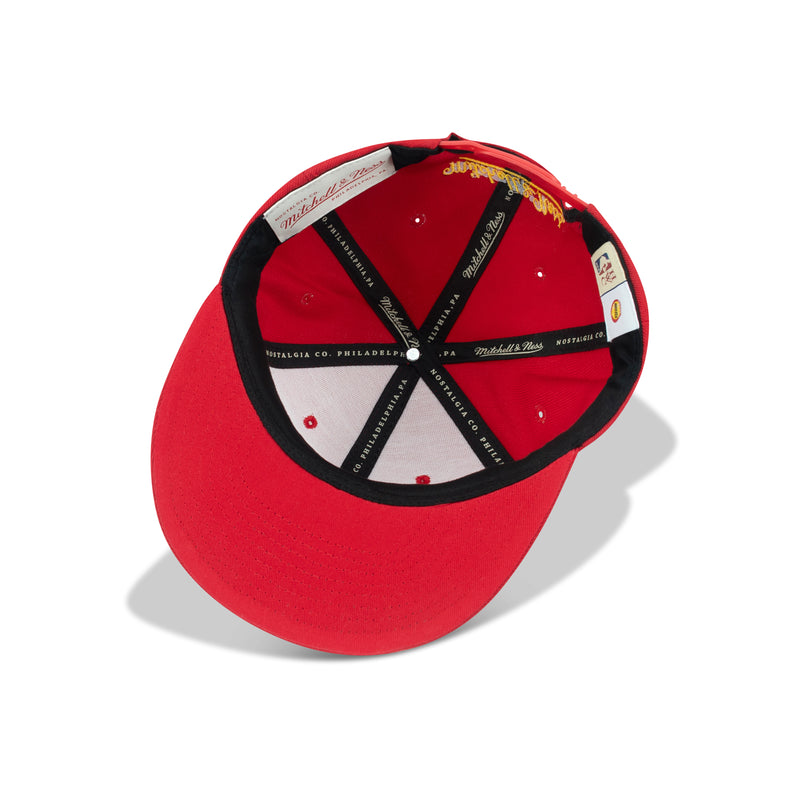 Mitchell & Ness Houston Rockets Snapback Red Bottom 