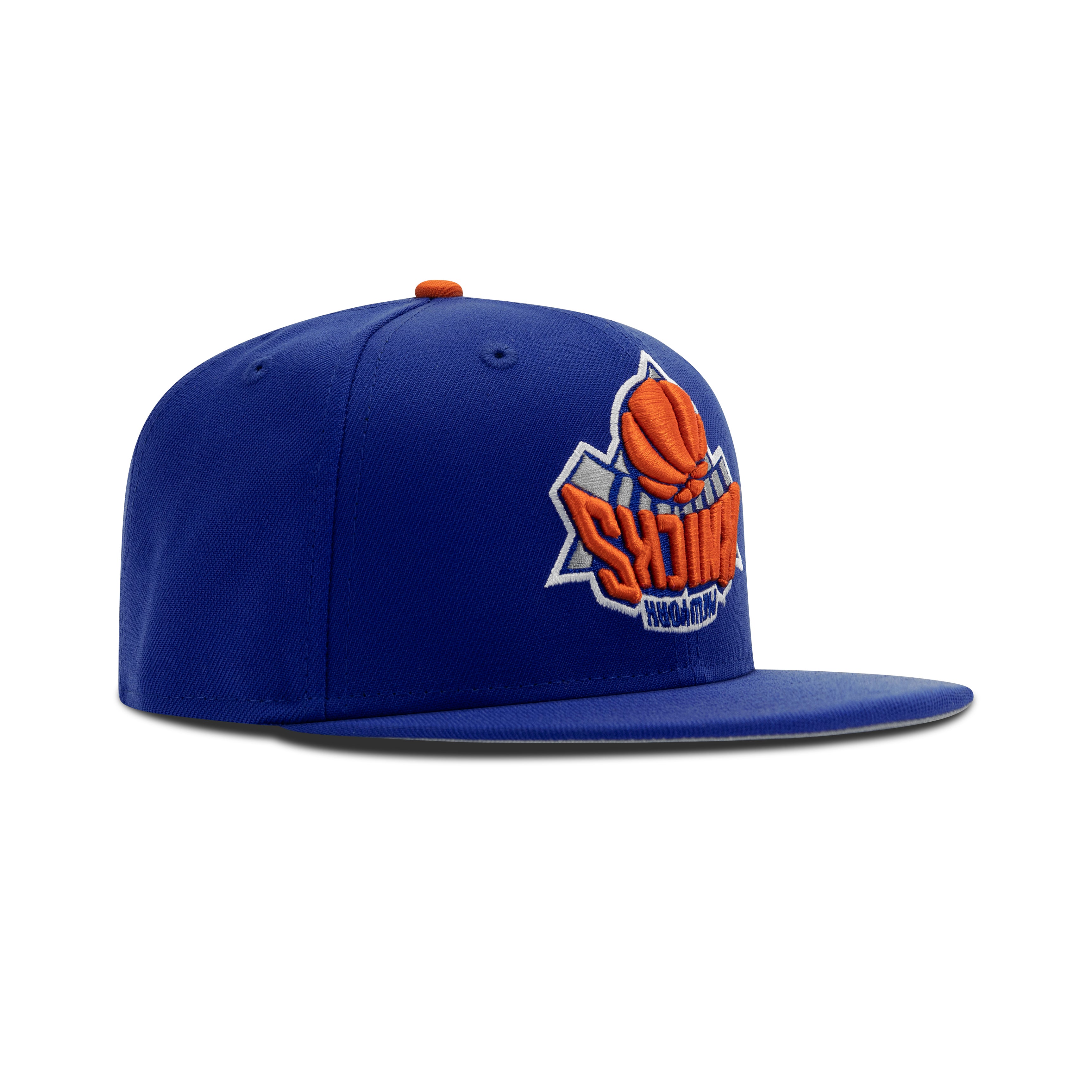 New Era New York Knicks Upside Down Logo Fitted Grey Bottom 