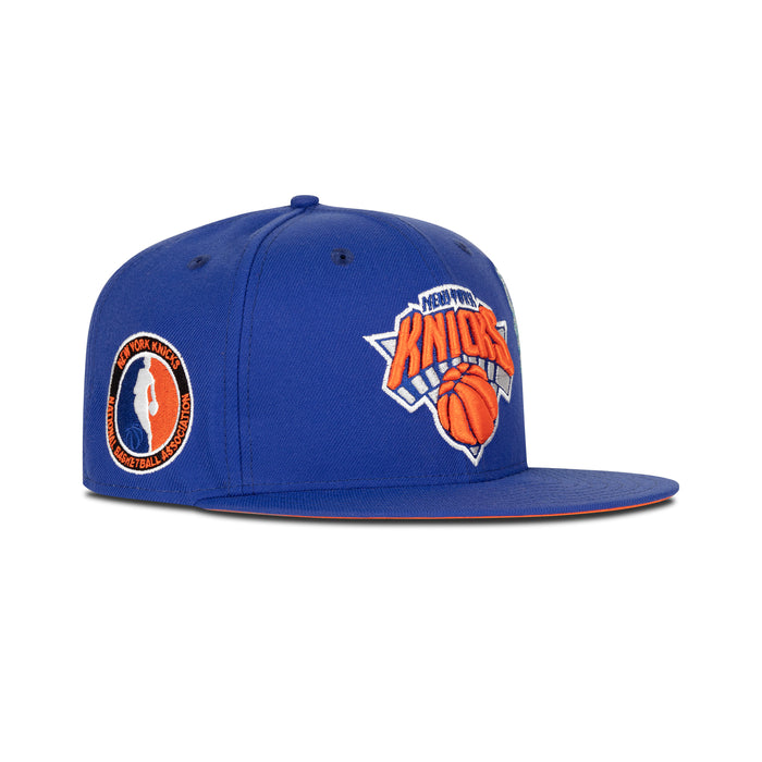 New Era New York Knicks Fitted Orange Bottom "Blue Orange" (Statue of Liberty NBA Embroidery)