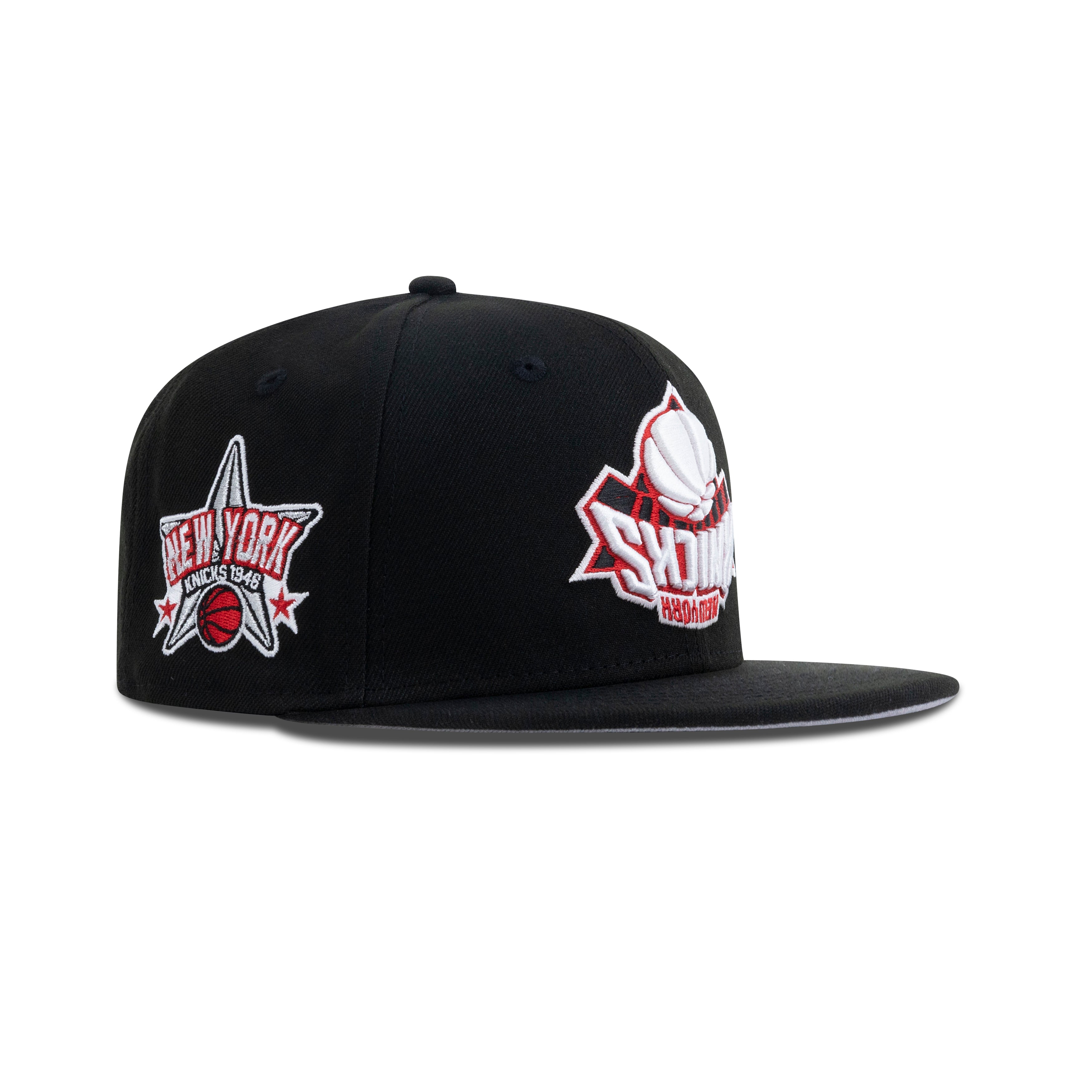 New Era New York Knicks Upside Down Logo Fitted Grey Bottom 