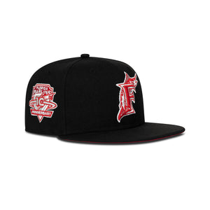 New Era Florida Marlins Fitted Red Bottom "Black Red" (10th Anniversary Embroidery)