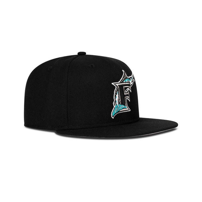 New Era Florida Marlins Fitted Grey Bottom "Black Teal" (1997 World Series Embroidery)