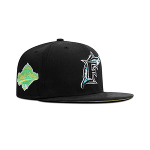 New Era Florida Marlins Fitted Yellow Bottom "Black Teal" (1997 World Series Embroidery)