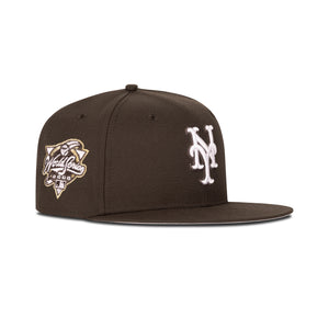 New Era New York Mets Fitted Grey Bottom "Brown White" (2000 World Series Embroidery)