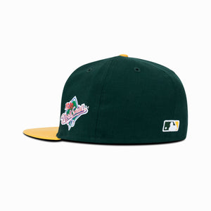 New Era Oakland Athletic's Fitted Grey Bottom "Green Yellow" (1989 World Series Embroidery)