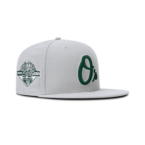New Era Baltimore Orioles Fitted Grey Bottom "Light Grey Green" (50th Anniversary Embroidery)