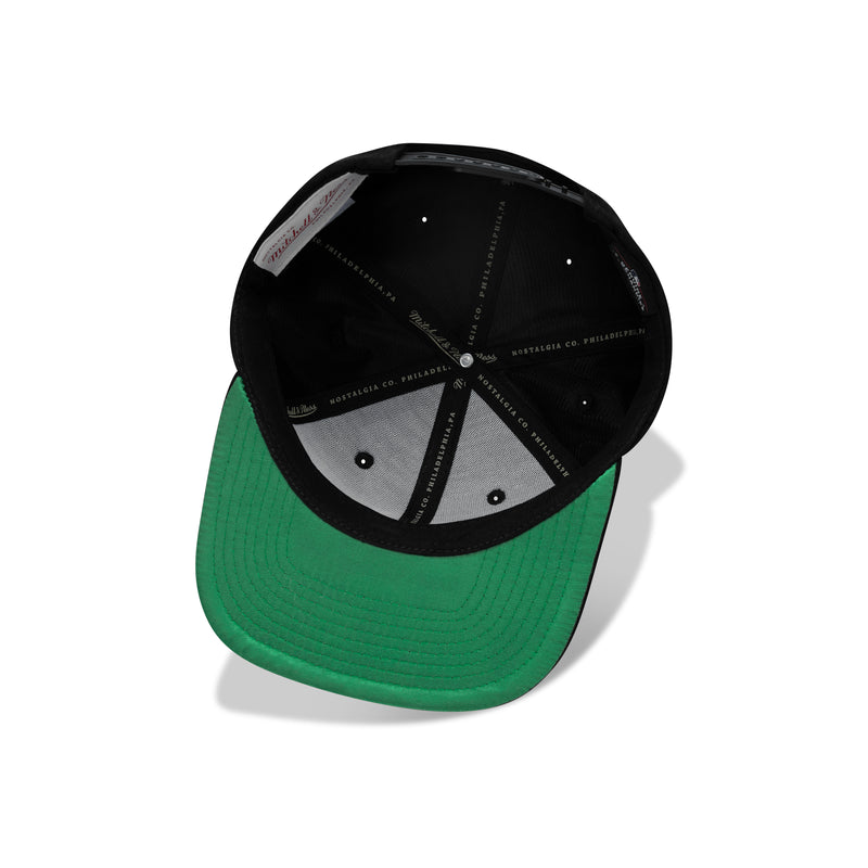 Mitchell & Ness Pittsburgh Pirates Sweet Suede Snapback Green Satin Bottom 