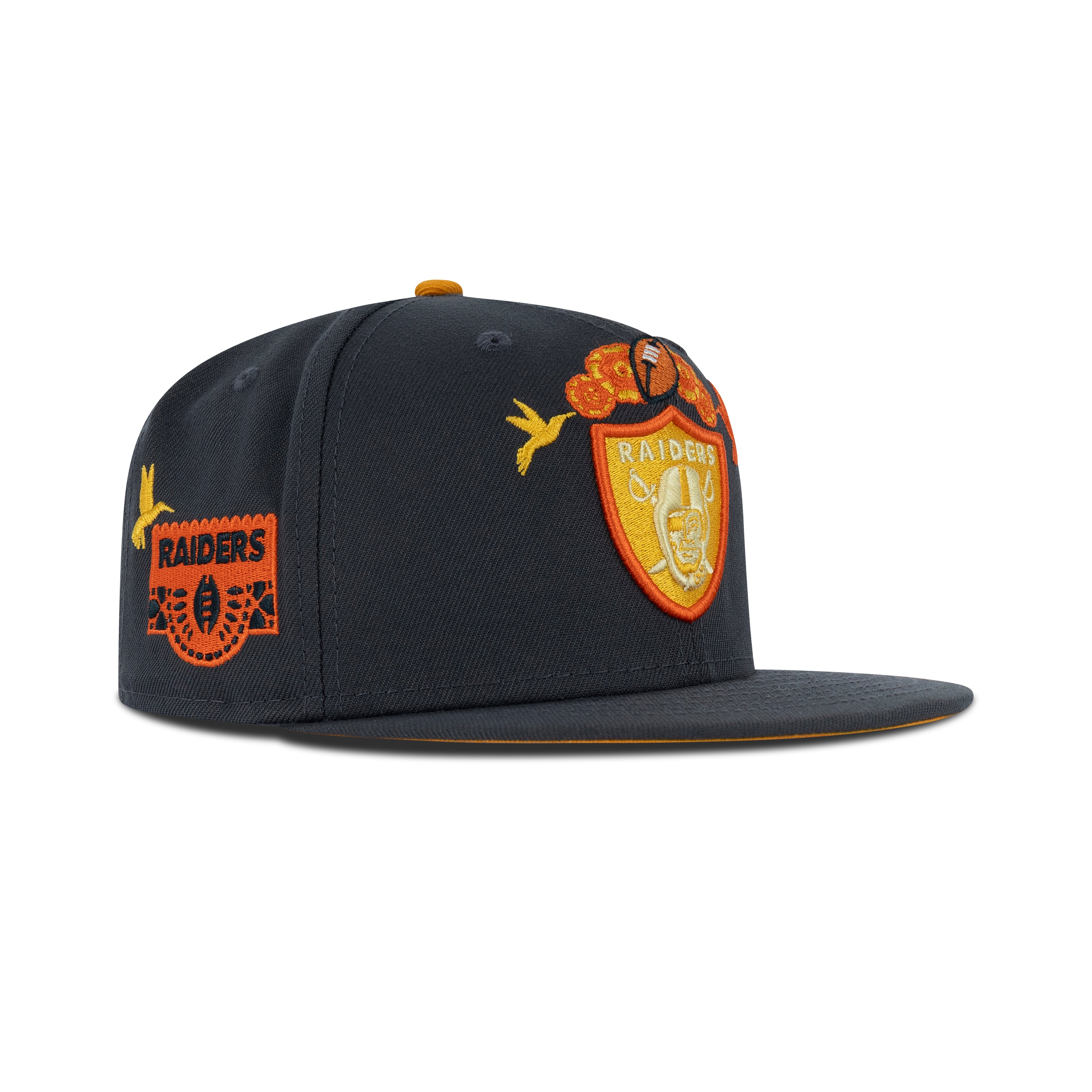 New Era Oakland Raiders Dia De Muertos Fitted Yellow Bottom 