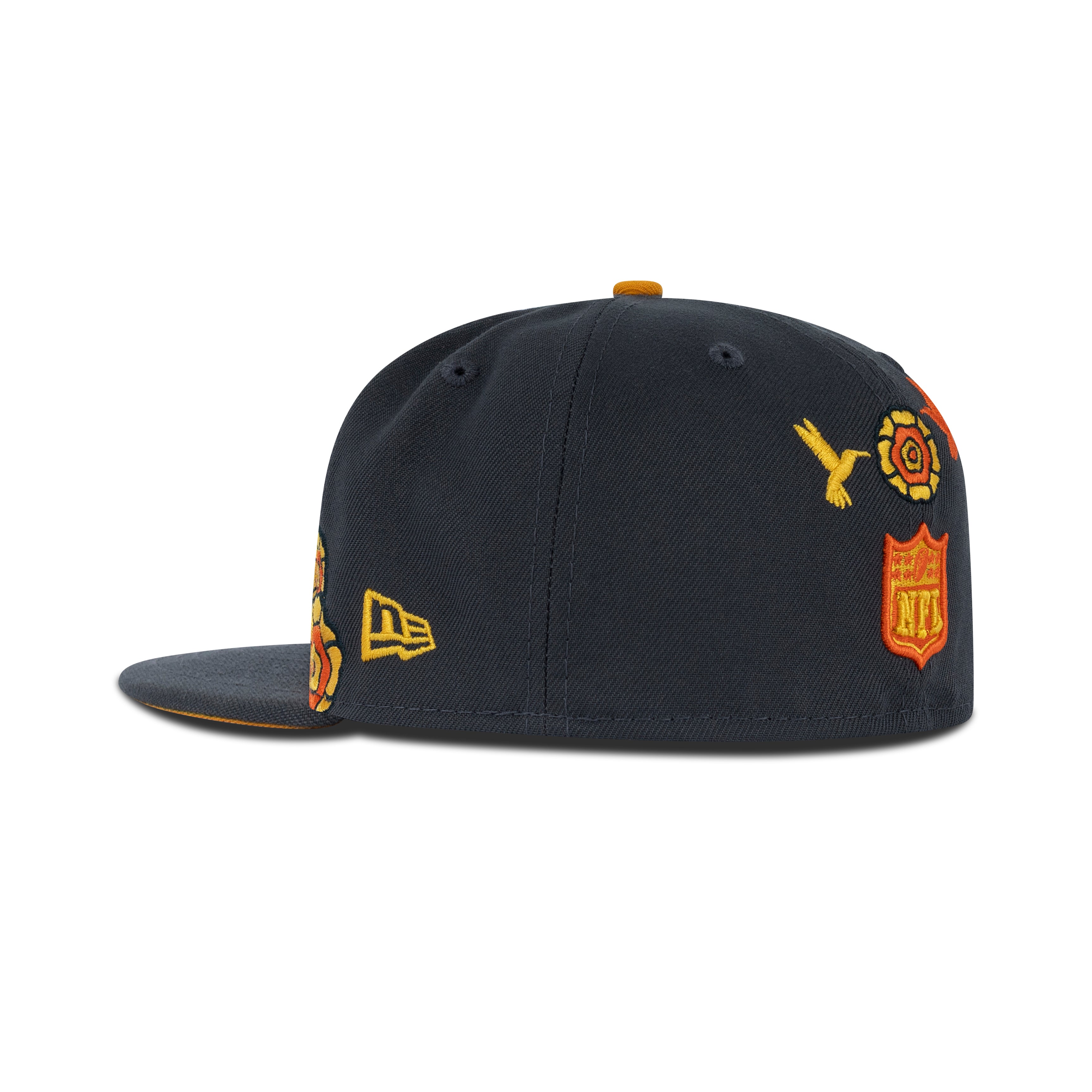 New Era Oakland Raiders Dia De Muertos Fitted Yellow Bottom 