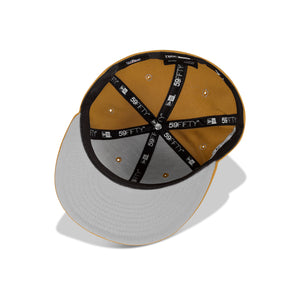 New Era Oakland Raiders Fitted Grey Bottom "Tan Black" (50 Commitment To Excellences Embroidery)