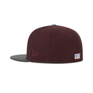 New Era Tampa Bay Rays Fitted Sky Bottom "Burgundy Sky" (25th Anniversary Patch Embroidery)