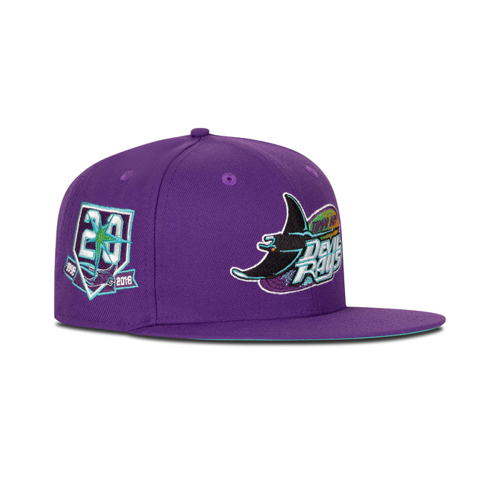 New Era Tampa Bay Rays Fitted Aqua Bottom "Purple Aqua" (1998-2018 Embroidery)