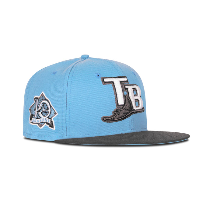 New Era Tampa Bay Rays Fitted Sky Bottom "Sky Dark Grey" (10 Seasons Embroidery)