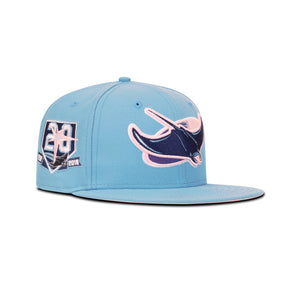 New Era Tampa Bay Rays Fitted Pink Bottom "Sky Blue Pink" (1998-2018 Embroidery)