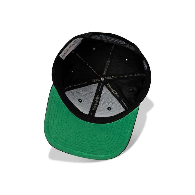 Mitchell & Ness San Jose Sharks Sweet Suede Snapback Green Satin Bottom 