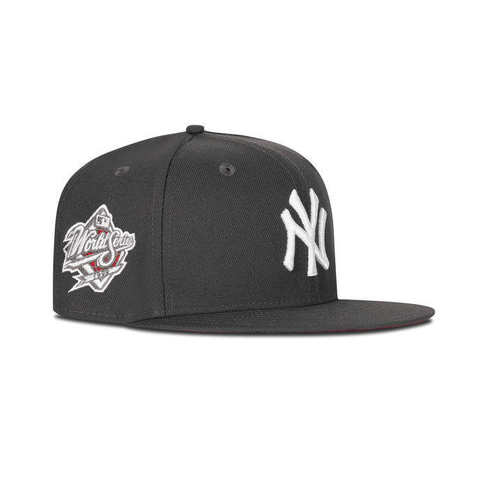 New Era New York Yankees Fitted Red Bottom "Dark Grey White" (1999 World Series Embroidery)