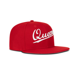 New Era Queens NY Fitted Pink Bottom "Red White"