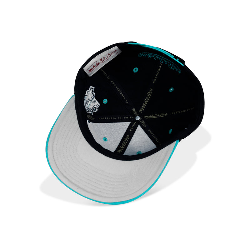 Mitchell & Ness San Antonio Spurs Overbite Pro Snapback Grey Bottom 
