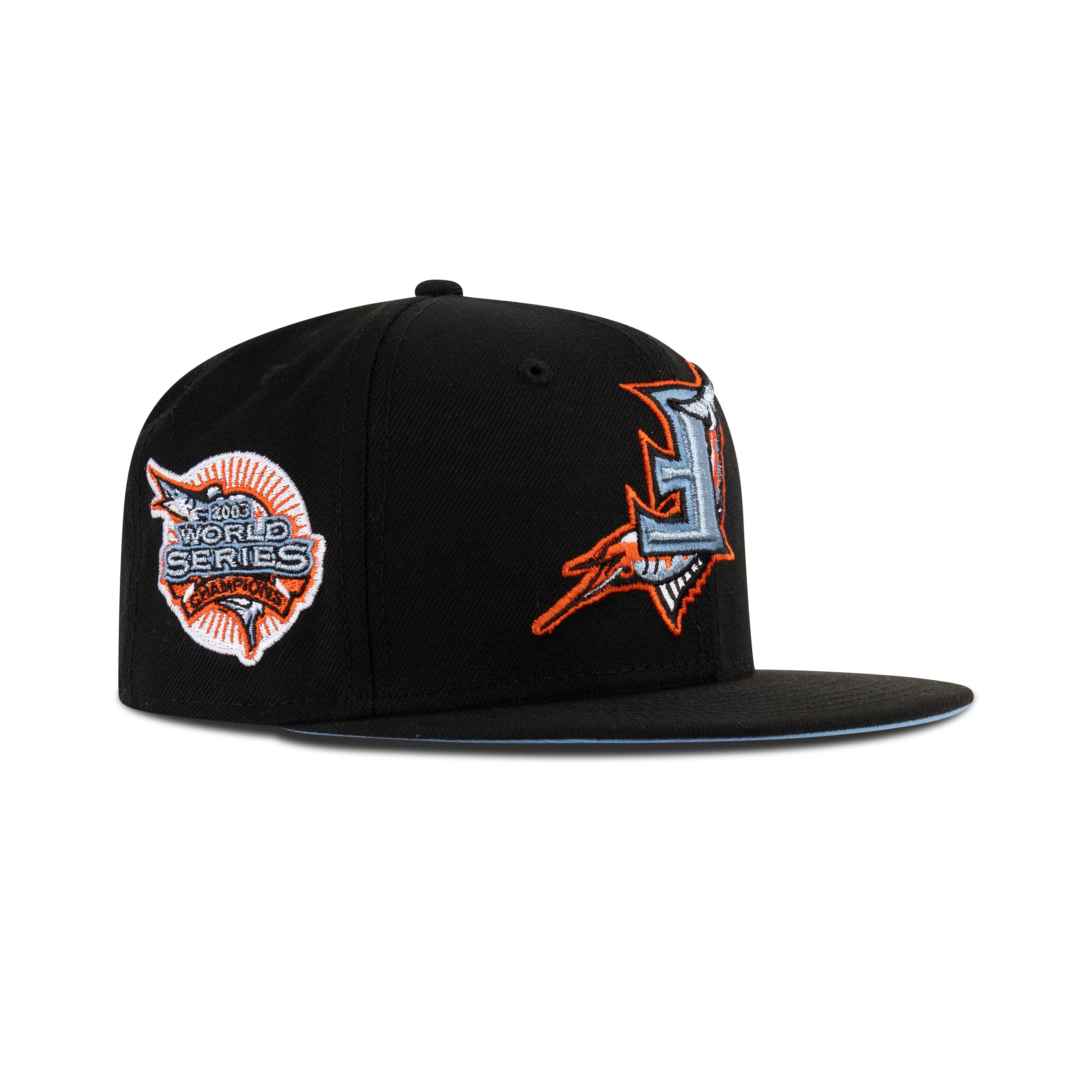 New Era Florida Marlins Upside Down Logo Fitted Sky Bottom 