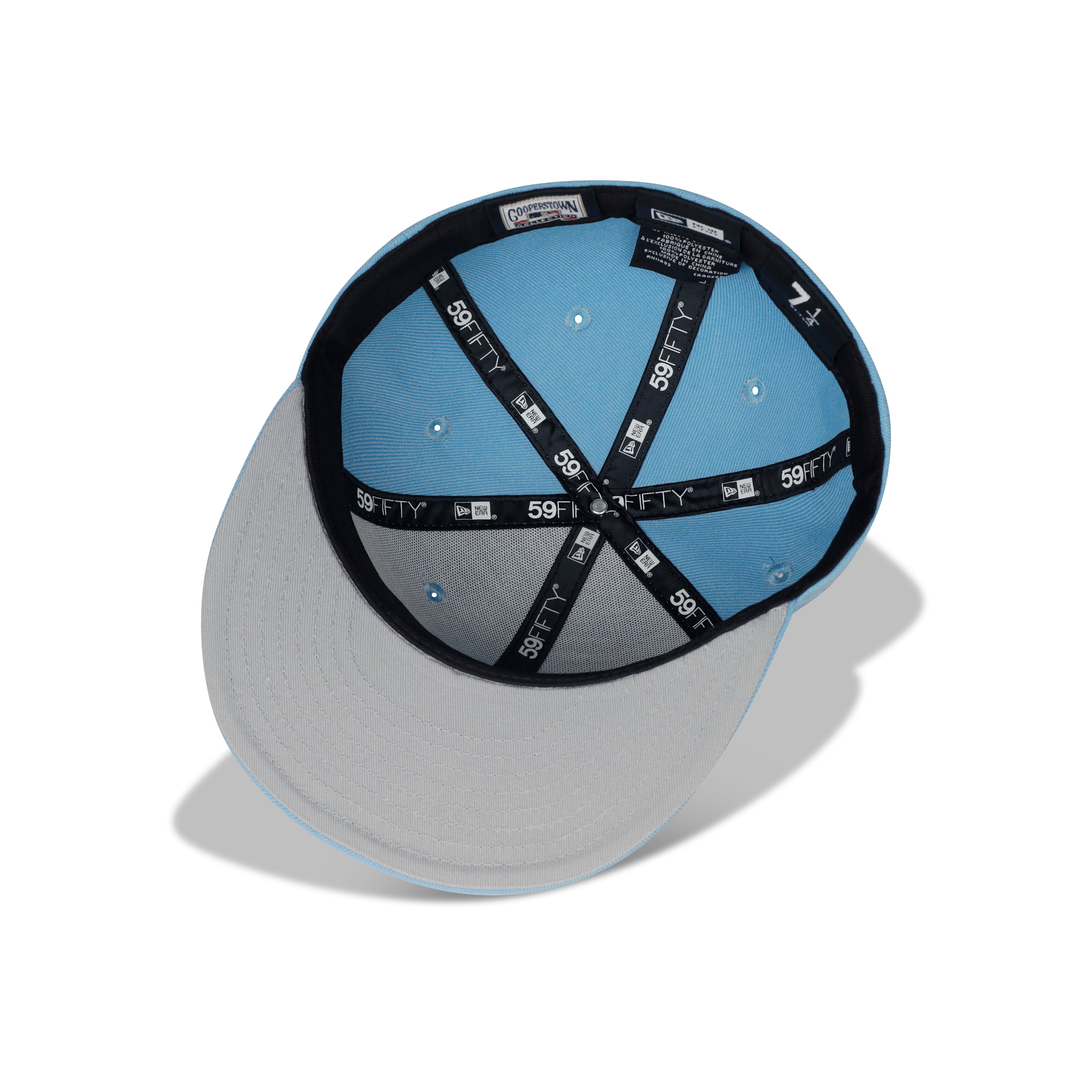 New Era New York Yankees Yankee Stadium Bronx Fitted Grey Bottom “Sky Blue” (2009 Inaugural Season Patch Embroidery)