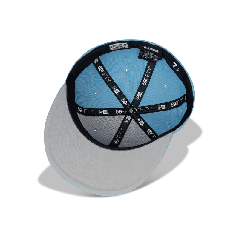 New Era New York Yankees Yankee Stadium Bronx Fitted Grey Bottom “Sky Blue” (2009 Inaugural Season Patch Embroidery)