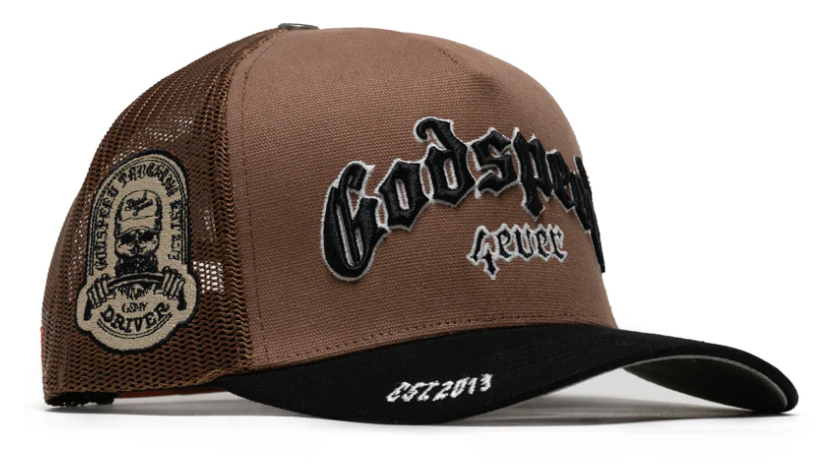 Godspeed Forever Trucker Snapback Hat Grey Bottom 